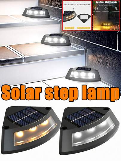 4/1pc Outdoor Waterproof Solar Powered Step Lights, Pathway Lights, Deck Lights, Automatic On/Off Landscape Lights For Yard, Driveway, Garden, And Enhance Outdoor Safety At Night