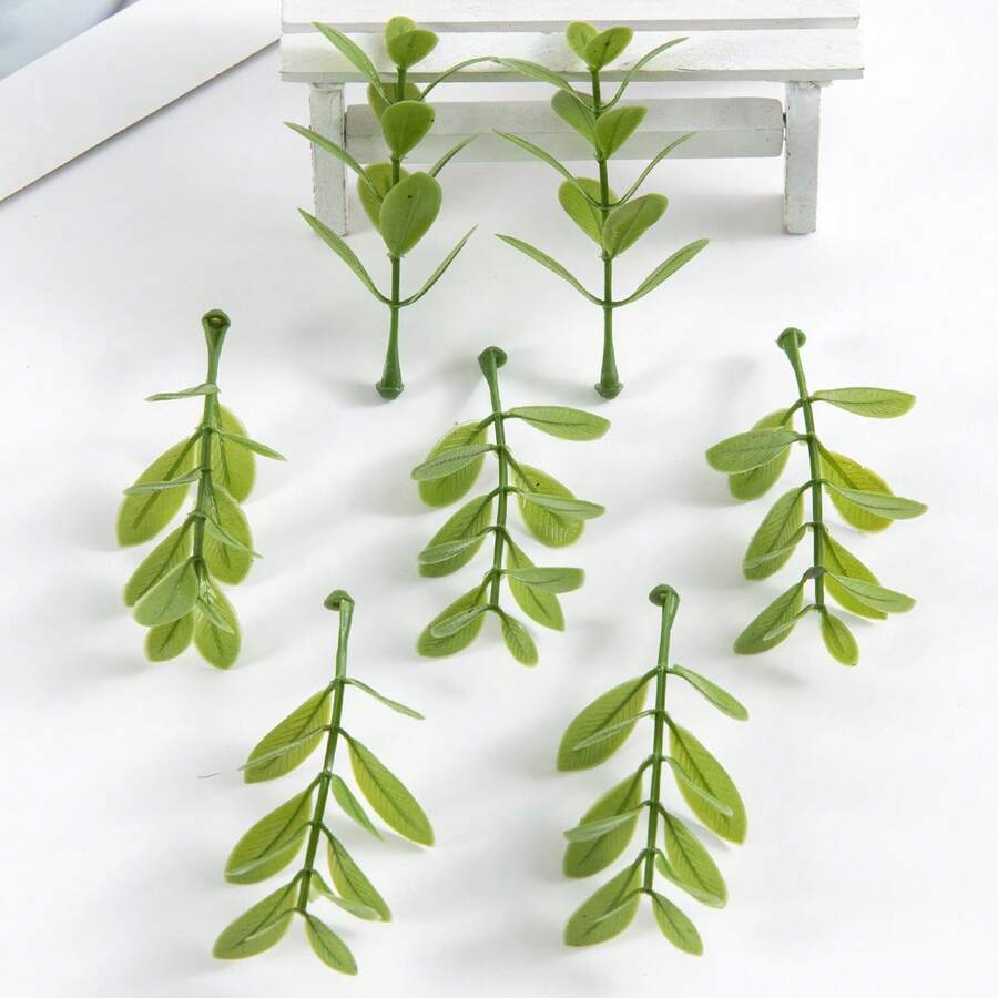 60片 2.36英吋人造綠葉,情人節禮物,DIY,糖果盒,派對裝飾,婚禮,新娘花束,餐廳,臥室,窗台裝飾,花瓶裝飾,新年裝飾,戶外,返校 - 淺綠色 - 查看 1