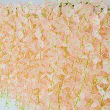 人造户外紫藤花环，75英寸人造紫藤花环，配丝绸花环，适用于婚礼拱门、花园派对、家居天花板、墙面背景、帐篷装饰 - 粉色 - 查看 3