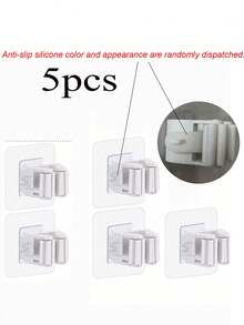 3 pezzi Supporto per scopa e mocio, montato a parete, morsetto per scopa autoadesivo, senza bisogno di forare, adatto per casa, giardino, garage e spazio di stoccaggio, per appendere scope e paletta - Multicolore - Visualizzare 17