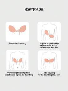 2pcs/1pc Reusable Strapless Invisible Bra, Cleavage Enhancing Invisible Bra, Women Invisible Backless Bra With Nipple Covers - Multicolor - View 4