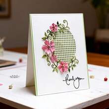 创意花卉和网格切割模具，DIY剪贴簿相册和压花模板，贺卡制作工具，卡片纸切割工艺品，礼品卡制作模板模切。 - 銀色 - 查看 8