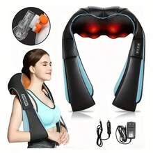 BANBERS Lumbar Neck And Shoulder Massager,Back, Neck, And Shoulder Heat Therapy Massager With Heating Function, Deep Tissue Kneading, Relieves Muscle Pain, Suitable For Home And Car Use, Deep Tissue 3D Massage Pillow For The Neck, Back, Shoulders, Feet, And Legs - màu đen - Xem 1