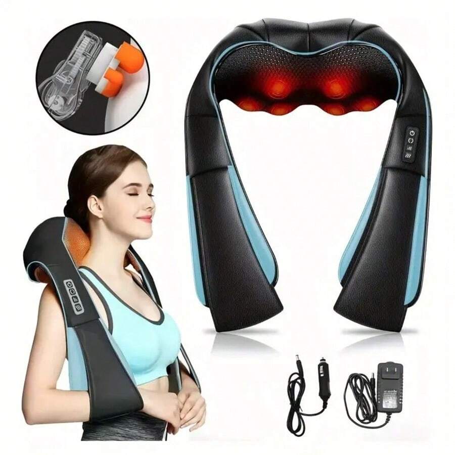 BANBERS Lumbar Neck And Shoulder Massager,Back, Neck, And Shoulder Heat Therapy Massager With Heating Function, Deep Tissue Kneading, Relieves Muscle Pain, Suitable For Home And Car Use, Deep Tissue 3D Massage Pillow For The Neck, Back, Shoulders, Feet, And Legs - màu đen - Xem 1