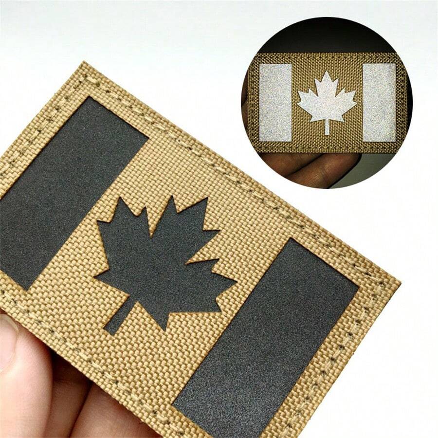 Iron-On Canada Flag Patch With Hook & Loop Fastener - Durable, Easy Attach Tactical Applique For Sewing And Knitting Supplies