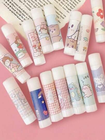 High Viscosity Solid Glue, Cartoon Design, Waterproof, Suitable For Scrapbooking, Bullet Journaling, Notebooks, Crafts, Back To School Supplies, Thanksgiving, Christmas, Saudi National Day, Birthday, Holiday, New Year, Valentine's Day Gifts For Boyfriend/Girlfriend, Adults