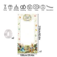 Osterhasen Foto Hintergrund, Frühlings Hasen Ei Muster Hintergrund Dekorationsprops, Osterparty hängende Dekorationsbanner, Fröhliche Ostern Foto-Props, Ostergeschenke, Fröhliche Ostern - Verschiedenfarbig - Übersicht 15