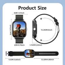 SIMSONLAB 2025新款1.83英寸高清全触控屏智能手表，男女通用，支持电话拨号/接听、计步器、卡路里计数、多种运动模式、信息和来电提醒，多功能智能手表，运动智能手表，兼容安卓/iOS系统，圣诞礼物 - 彩色 - 查看 11