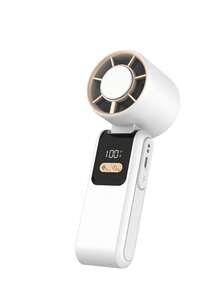 1pcPortable Foldable Ice-Cooling High-Speed Fan With LED Display, Dual Charging Ports & Built-In Cable - Summer Outdoor Travel Must-Have, Cools Even At 40°C, (, )