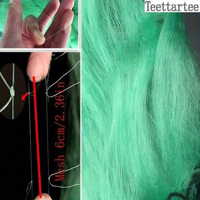 Teettartee Nueva red de pesca de 3 capas, fondo anti-enganches, reforzada, con cuerda pesada y no enredable, adecuada para pesca en estanque y lago