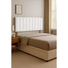 Panel Crushed Velvet 3ft Single Headboard 26inch - White - View 9