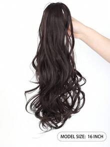 女士瀑布式半扎层次感卷发马尾假发，带发夹，逼真发丝喷泉设计，高马尾辫。 - 彩色 - 查看 5