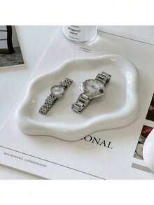 1pc Jewelry Tray, Japanese Minimalist Dopamine Flower Cloud Asymmetric Creative Storage Dish, For Earrings, Necklaces, Jewelry, Floral Jewelry Box, Decorative Display & Photography Props, Jewelry Box, Women & Girls Jewelry Organizer, Jewelry Stand, Valentine's Day Gift, Makeup Room Decor,Makeup Bag,Travel Essential - Multicolor - View 5