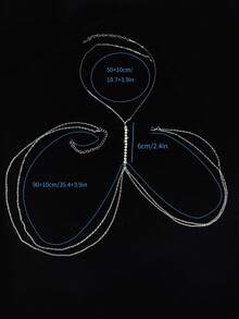 1 件女士性感身体链、优雅链式项链、比基尼链、沙滩珠宝、水晶腰链、交叉比基尼文胸、夏日海滩 - 銀色 - 查看 6