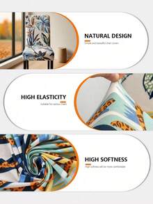 1/2/4/6pcs Printed Milk Silk High Back Chair Covers, Random Pattern Cutting, Modern Polyester Stretch Dust-Proof & Washable Slipcovers For Living Room, Dining Room, Bedroom - Multicolor - View 7