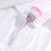 Nail Polish Dust Brush, Soft Bristle Brush, Flower-Shaped Nail Buffing Dust Brush, Transparent Pink, Green, And Blue Blush, Loose Powder, And Highlighter Brushes Are All Makeup Brushes. - Multicolor - View 11