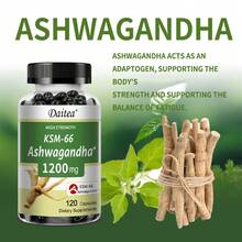 Daitea KSM-66 Ashwagandha 1200 Mg/Serving Extra Strength - Stress And Mood Relief - 120 Capsules - 1 chai - Xem 3