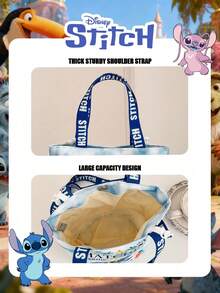 Disney 迪士尼官方授权儿童单件装缝线图案手提包，可爱卡通水桶包，轻便单肩包，可调节肩带斜挎包，适合男孩/女孩/学生，日常/购物/上学皆宜 - 藍色 - 查看 11