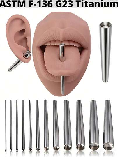 1PC G23 Titanium Concave Taper Expander Stretching Ear Taper Concave Ear Taper Professional Insertion Pins Piercing Body Jewelry