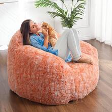 Silla de bolsa de frijol de piel falsa,Sofá de bolsa de frijol de peluche con reposabrazos,Sofá de bolsa de frijol peluche lleno de espuma,Silla pereza acogedora para dormitorio sala de estar lectura - Naranja - Ver 10