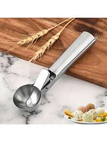 半支装冰淇淋勺，多功能冰淇淋水果勺，完美适用于舀取、挖取和盛放，适用于冰淇淋店、餐厅、家庭厨房、自助餐派对，厨房小工具 - 銀色 - 查看 5