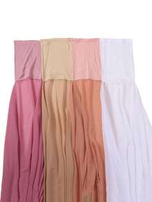 1 chiếc khăn trùm đầu Hijab tức thì dành cho nữ, màu trơn, chất liệu chiffon thoáng khí, tiện dụng cho người Hồi giáo. - Bụi hồng - Xem 2