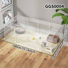 便携式透明宠物笼游戏围栏，可折叠模块化猫狗围栏