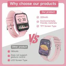 2025 New 220mAh Battery Smart Kids Watch, Suitable For Children And Teenagers, 1.83" HD Full Touch Screen, Support Phone Dialing/Answering, Pedometer, Calorie Counting, Multiple Sports Modes, Message & Call Reminder, Multi-Functional Smart Watch, Sports Smart Watch, Compatible With Android/IOS, Holiday & Birthday Gift