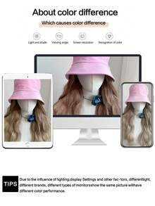 26-Inch Long Curly Synthetic Wig With Integrated Bucket Hat, Suitable For Women's Daily Wear. - Multicolor - View 9