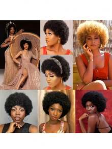 Afro Kinky Curly 13x4 Lace Front Wig For Women - 150% Density Human Hair Wig, Preplucked Realistic Hairline & Glueless Design, Natural Kinky Edges, Suitable For Everyone, Everyday Style Wig - Multicolor - View 4