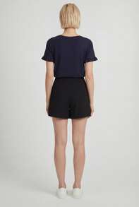Wrap-Effect Skort - Black - Black - View 4