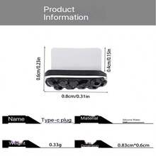 1pc Rhinestone Type-C Phone Dust Plug, Metal High Gloss, Suitable For Android Series - Multicolor - View 2