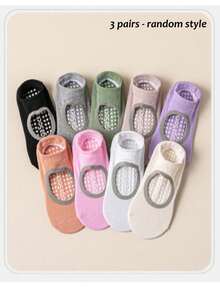 10pcs/5pcs/3pcs/1 Pair Professional Yoga Socks, Non-Slip & Comfortable, Fitness Sports Socks, Indoor Floor Socks, Silicone Non-Slip, Backless Breathable Dance Socks. Suitable For Home Workout, Gym Fitness, Pilates Sports Socks, Medium Elasticity, Practical, Foot Protection, Highly Attractive, Non-Deformation, Non-Pilling - Multicolor - View 9