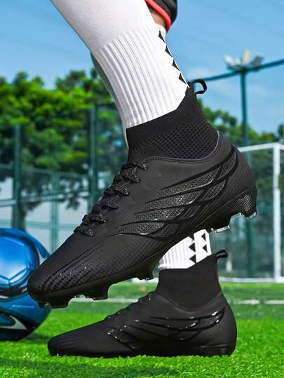 Men's Solid Color Football Sports Lace-Up Comfortable And Fashionable Socks, All Season