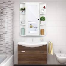 Bathroom Cabinet Wall Mount Medicine Cabinet With Single Mirror Door Adjustable - White - View 2