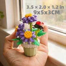 1. Bộ xếp hình hoa nhỏ bằng hạt vi mô, bộ xếp hình hoa nhiều màu sắc tự làm, bó hoa trang trí, thích hợp làm quà tặng sinh nhật, Ngày của Cha, Ngày của Mẹ, Ngày Nhà giáo, các ngày lễ, đám cưới, lễ tốt nghiệp, năm mới, quà Giáng sinh. - Nhiều màu - Xem 2