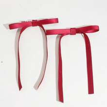 2个/包芭蕾舞风格长丝带蝴蝶结发夹头饰，时尚可爱女士发饰，适合各种场合，优雅情人节爪夹发卡，校园用品，大学，女士冬季装扮，蝴蝶结，可爱，发饰，夏季，假期，旅行 - 黑色 - 查看 9