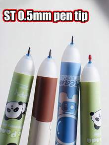 Two Erasable Gel Pens With Cute And Unique 0.5mm 3D Cartoon Nibs. Available In Three Designs (Astronaut, Capybara, And Panda), These Practical And Stress-Relieving Pens Are Perfect For Students, Handwriting Practice, And Everyday Writing. With Blue Ink, They Make A Fun And Helpful Learning Tool. - Blue - View 2