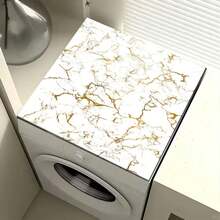 1pc Marble Texture White Gold Pattern, Warm Family Atmosphere, Diatomite, Anti-Slip, Suitable For Washing Machine Cover Pad, Dryer Cover Pad, Coffee Machine Pad, Kitchen Countertop Pad. Multi-Purpose Household Mat - Multicolor - View 18