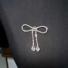 1 Summer Wedding Stylish Shiny Alloy Bow Brooch