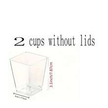 100/50/30/25 piezas Tazas cuadradas con tapa para mousse, tazas de postre transparentes, tazas de postre mini reutilizables, suministros para fiestas, tazas para mousse, tazas para pudín, adecuadas para viajes al aire picnics. Tazas cuadradas transparentes para helado y mousse con tapas transparentes. Tazas de postre, tazas de pudín, accesorios con características de baja temperatura y fácil limpieza. Adecuadas para cafeterías, aperitivos, bufés, hogares, invitados, cocinas, fiestas de repostería, pudín, tarta de queso, mousse, gelatina en tazas pequeñas - transparente - Ver 11