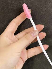 1pc Pink & Black Head Remover Brush, Double-Sided Face Cleansing TPE Brush, Multi-Functional Exfoliating Beauty Tool, With Storage Bag, Organizer Bag, Pouch - Multicolor - View 11