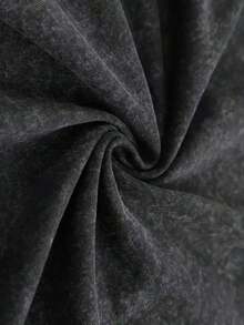 Unisex Acid-Washed T-Shirt Featuring A Double-Sided Retro Print Of 'Fallout: New Vegas', Designed With Lightweight Geometric Patterns, Perfect For Casual Summer Streetwear. - Black - View 6