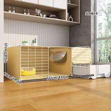 Easy Installation Small Cat Cage With Litter Box, Indoor Cat Villa For Living Room Home Use - Multicolor - View 1