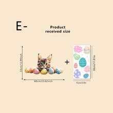 1/6 Stücke Oster Fensteraufkleber, süße Hasen, Hochlandrinder und Küken mit bunten Eiern, beidseitig statische Anti-Kollisions-Glasaufkleber, abnehmbare wasserfeste Aufkleber für Frühlings-Feiertagsdekoration Zuhause. - Verschiedenfarbig - Übersicht 17