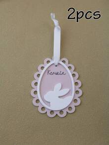 LICVIC Custom Easter Eggs Ornaments-With Rabbit Pattern, Personalized Easter Basket Stuffers, Customized Name Easter Decorations, Customizable Easter Tree Decorations, Easter Gifts, Party Decor, Room Decor, Living Room, Couples, Family, Friend, Kids Gift - Style a - View 22