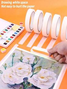 3pcs Masking Artist Tape Removable Paper Tape (0.59/0.79/1.18in. X 394in.) For Watercolor, Drawing And Painting, Watercolor Canvas Frames, Medium Adhesion For Paper Arts - Sets - View 6