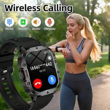Relógio inteligente com tela de alta definição, unissex, compatível com chamadas Bluetooth, monitoramento de frequência cardíaca, lembretes, controle de música, previsão do tempo, lanterna, pedômetro e calculadora. Ideal para esportes e uma ótima opção de presente. - Multicolorido - Ver 4