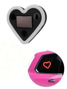 太阳能车载LED氛围灯，心形霓虹灯装饰灯，适用于后窗和侧窗，自动开启设计，5种照明模式，浪漫车内情侣装饰，圣诞节、情人节、周年纪念日和约会之夜的完美礼物