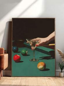 1 pieza Póster de arte de bar de buceo vintage con martini, pintura al óleo retro de billar y cóctel, impresión de bola 8 afortunada, impresión surrealista de martini expreso y ajedrez, decoración de pared elegante y oscura de bar, el regalo ideal para amigos, impresión de arte para dormitorio, decoración de sala de estar, decoración de oficina, decoración de baño, arte de pared, decoración de pared, decoración del hogar, decoración de habitación, arte de pared en lienzo, pósteres, arte de pared con marco, marco opcional - Multicolor - Ver 3